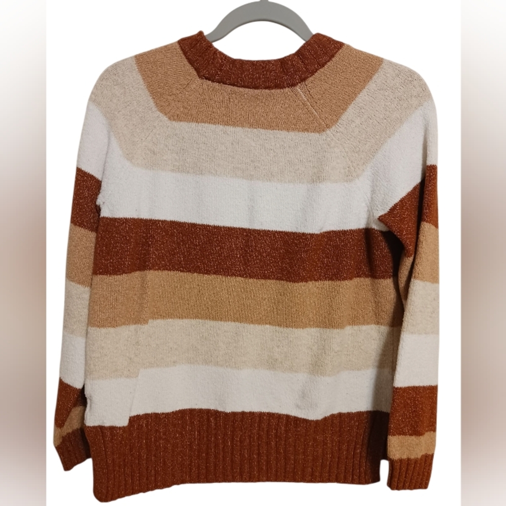 WOMEN'S TIME & TRUE SUPER SOFT STRIPED PULLOVER SWEATER SIZE MEDIUM - Picture 3 of 3